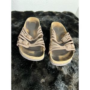 BIRKENSTOCK GRANADA BEIGE/ BROWN LEATHER LADIES SANDALS 38